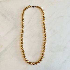 Vintage Gold Beaded Long Necklace